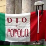 Il nostro omaggio a Nino Costa con la bandiera della Repubblica Romana