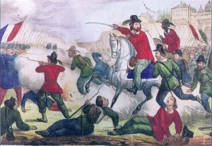Garibaldi conduce la difesa della Repubblica Romana