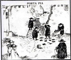 Vignetta di Antonio Possenti del 1970: Cento anni dopo.