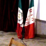 Le bandiere della Repubblica Romana durante l'incontro