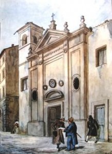 S. Lucia della Tinta in un acquarello di A. Pinelli del 1831